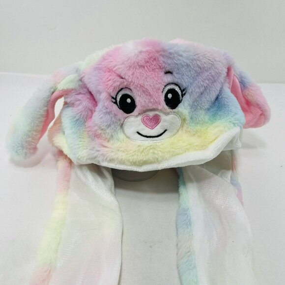 Bunny Rabbit Hat Ear Plush Toy Moving Easter Costume Colorful Rainbow Long Leg - Picture 3 of 10